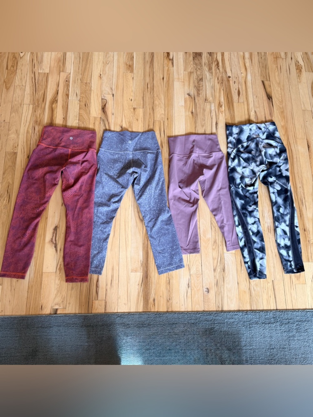 LULULEMON LOT OF 4 CAPRI & ANKLE LEGGINGS SZ 4 EXCELLENT